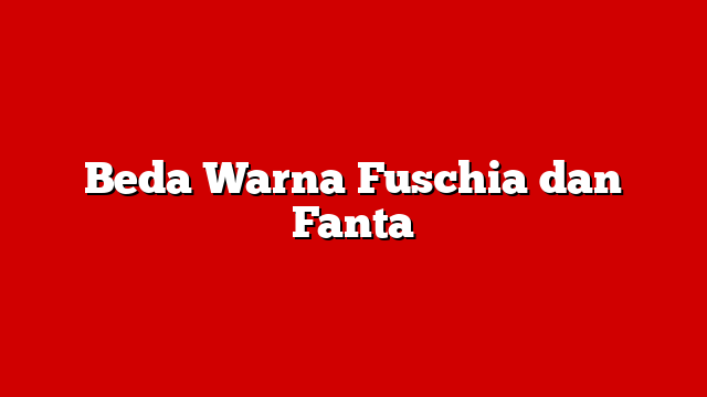 Beda Warna Fuschia dan Fanta