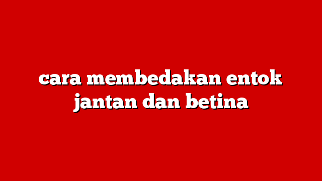 cara membedakan entok jantan dan betina