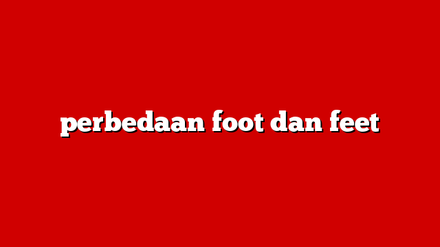 perbedaan foot dan feet